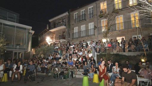 Una de las proyecciones durante el pasado verano en el casco viejo vigués