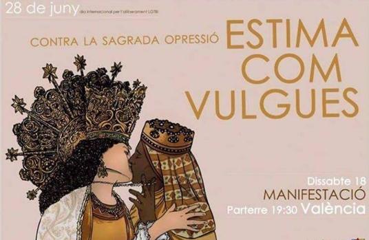 Imagen del cartel de la convocatoria con los dibujos de la Virgen de los Desamparados y la de Montserrat