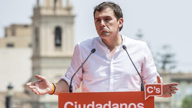 El candidato de Ciudadanos, ayer en Valencia