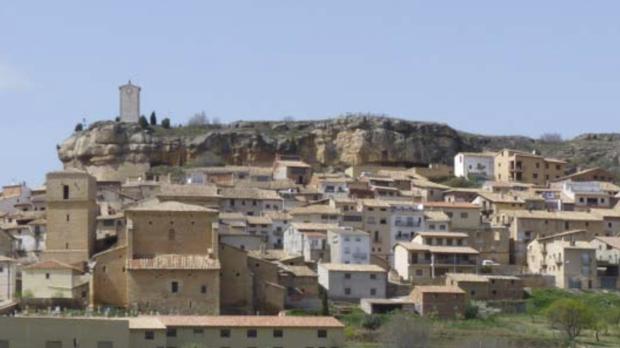 Vista panorámica del pueblo de Monroyo (Teruel)