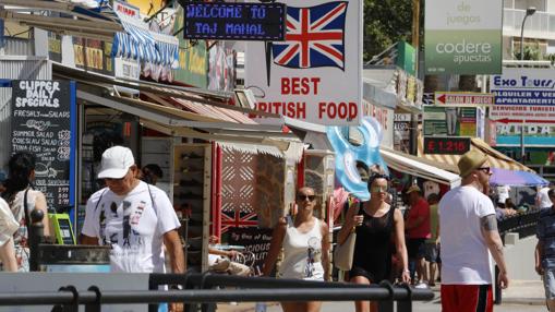 Imagen de la zona «británica» de Benidorm tomada este viernes