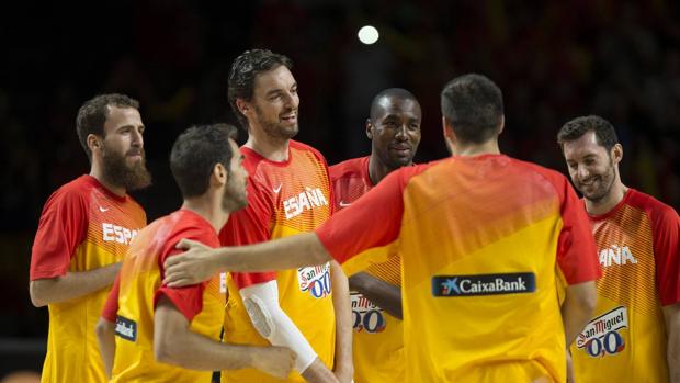 Parte de la Selección Española de Baloncesto