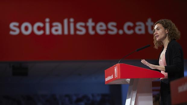 Meritxell Batet, esta mañana durante el Consejo Nacional del PSC