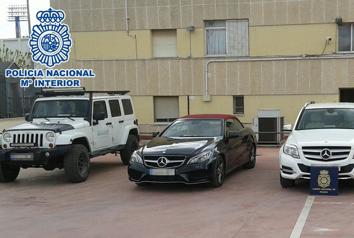 Fotografía de los coches estafados al concesionario alemán facilitada por la Policía Nacional