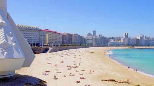 Playa del Orzán, en la ciudad de La Coruña