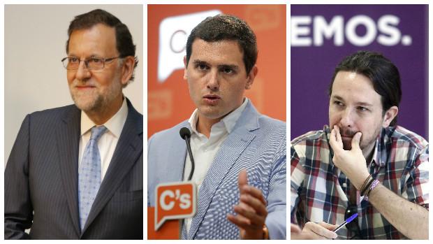 Mariano Rajoy, Albert Rivera y Pablo Iglesias