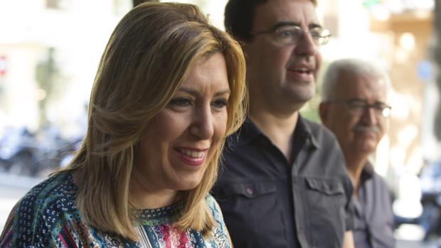 Susana Díaz a su llegada al comité federal del PSOE