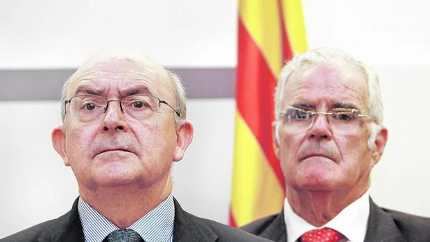 Miguel Ángel Gimeno junto al Fiscal Jefe Superior de Cataluña José María Romero de Tejada
