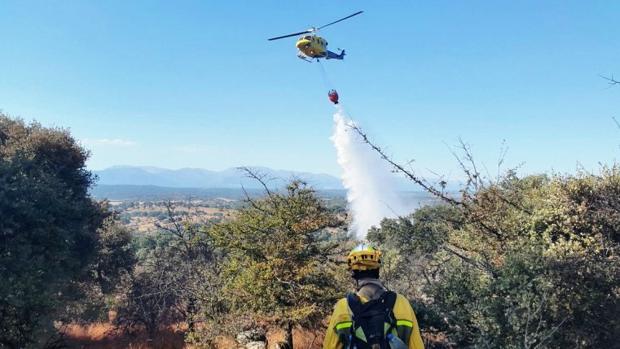 Incendio forestal en Mejorada