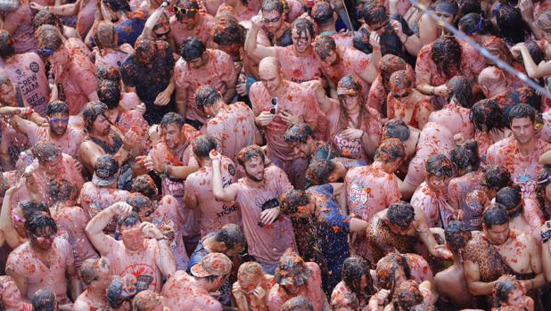 Imagen de la celebración de la Tomatina 2016