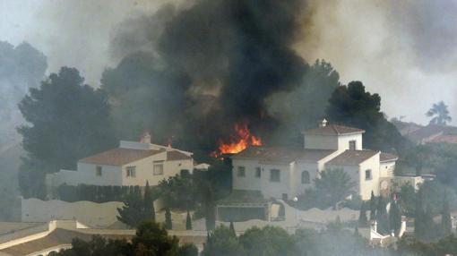 Imagen del incendio en Jávea