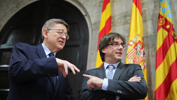 Puig y Puigdemont, este lunes en el Palau de la Generalitat