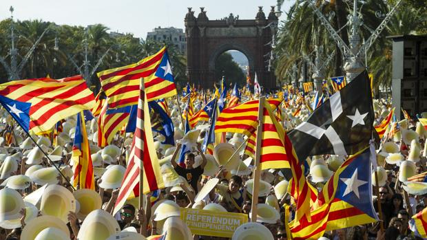 Una vista de la manifestación de la Diada en Barcelona