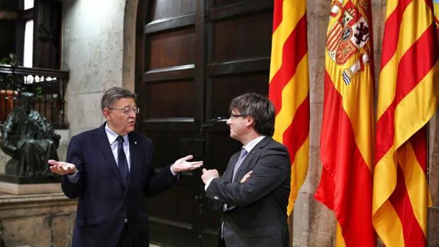 Puig y Puigdemont, durante su encuentro este lunes