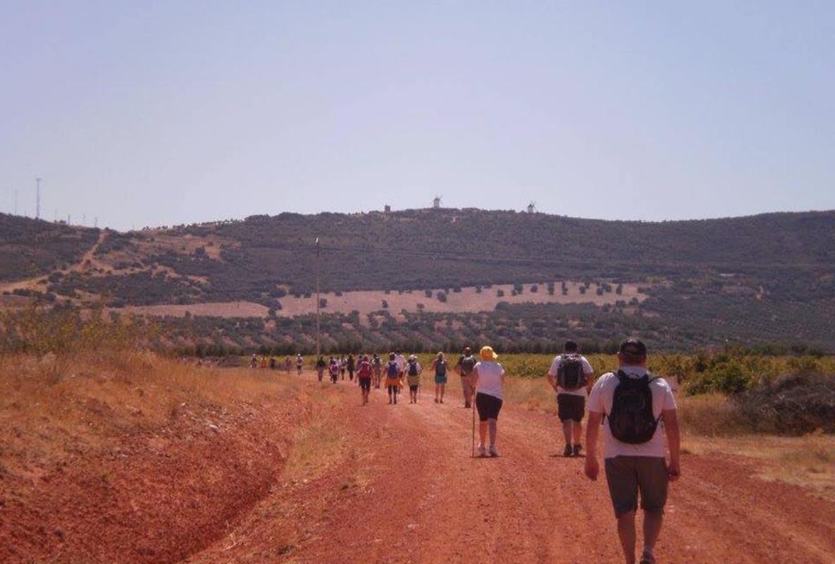 Un grupo de peregrinos de camino a Urda