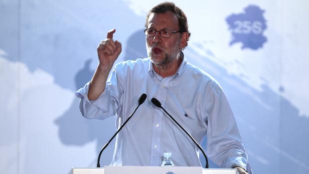 Rajoy, el miércoles durante un mitin en San Cibraio, en la provincia de Lugo
