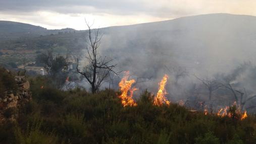 Imagen del incendio enn Adtzeneta