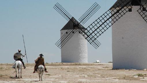 Vista de molinos de La Mancha