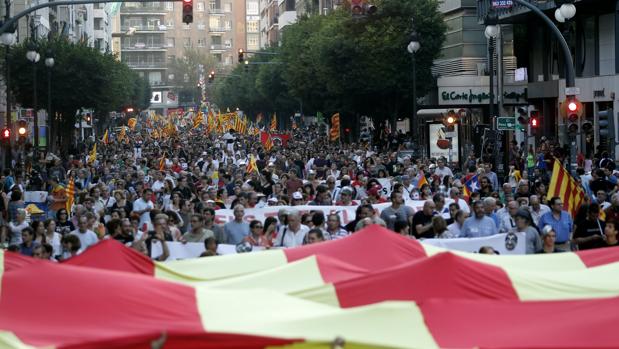 Imagen de la manifestación convocada por la Comisión 9 d'Octubre el pasado año