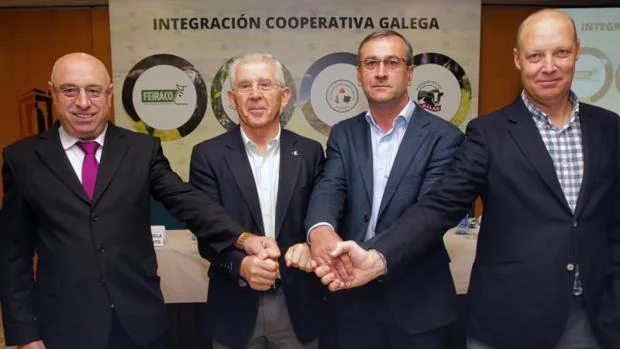 Pablo Costoya, José Montes, José Angel Blanco y José Manuel Castro, ayer en Santiago