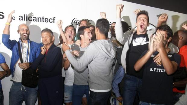 Los herculanos celebrando el resultado del sorteo para la Copa del Rey