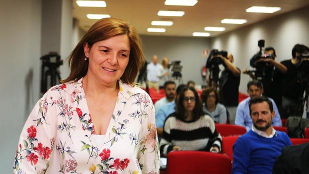 Pilar Cancela, en la sede del PSdeG en la rúa de O Pino