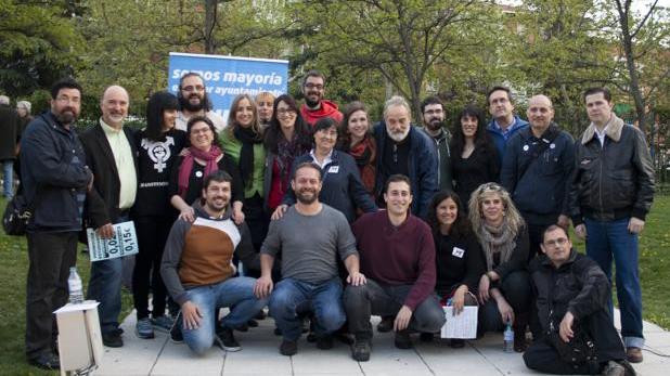 Tania Sánchez junto con la candidatura de Leganemos