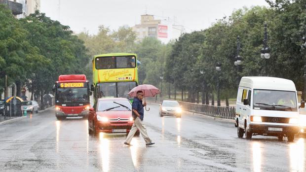 Imagen de un día de lluvia de este mes de octubre