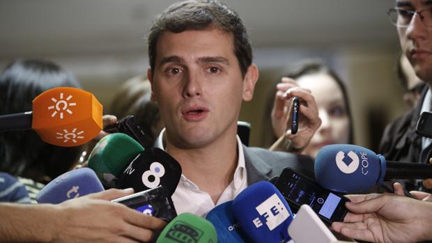 Albert Rivera esta mañana en el Congreso