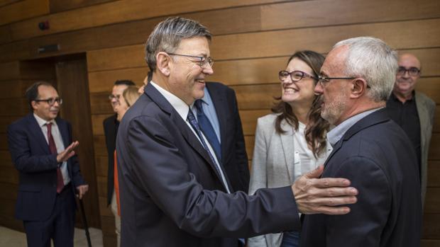 Imagen de Puig, Oltra y Montiel tomada el pasado jueves