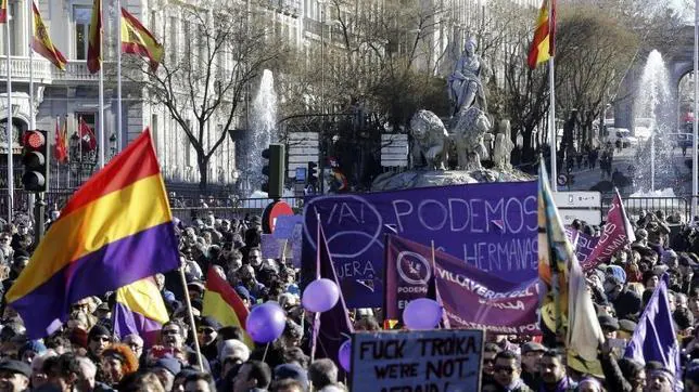 Una imagen de la manifestación convocada por Podemos
