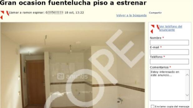 Espinar pretendía vender su piso por 186.000 euros «no negociables», 10.000€ más de los que consiguió