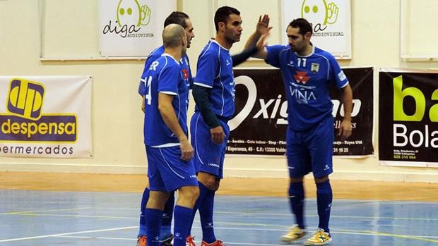 Los jugadores del FS Valdepeñas celebran un gol