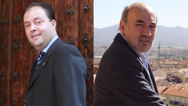 El portavoz bilbilitano del PSOE, Víctor Ruiz (izquierda), y el alcalde bilbilitano, José Manuel Aranda