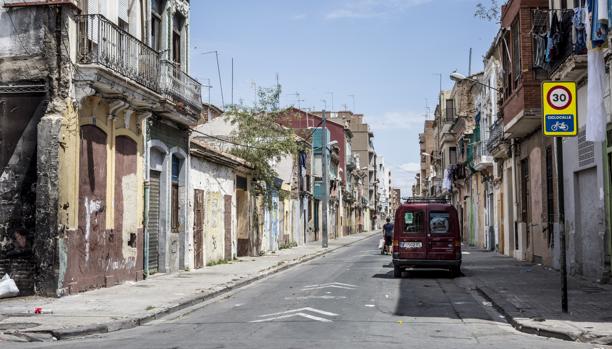 Imagen de la zona declarada Bien de Interés Cultural en el Cabanyal