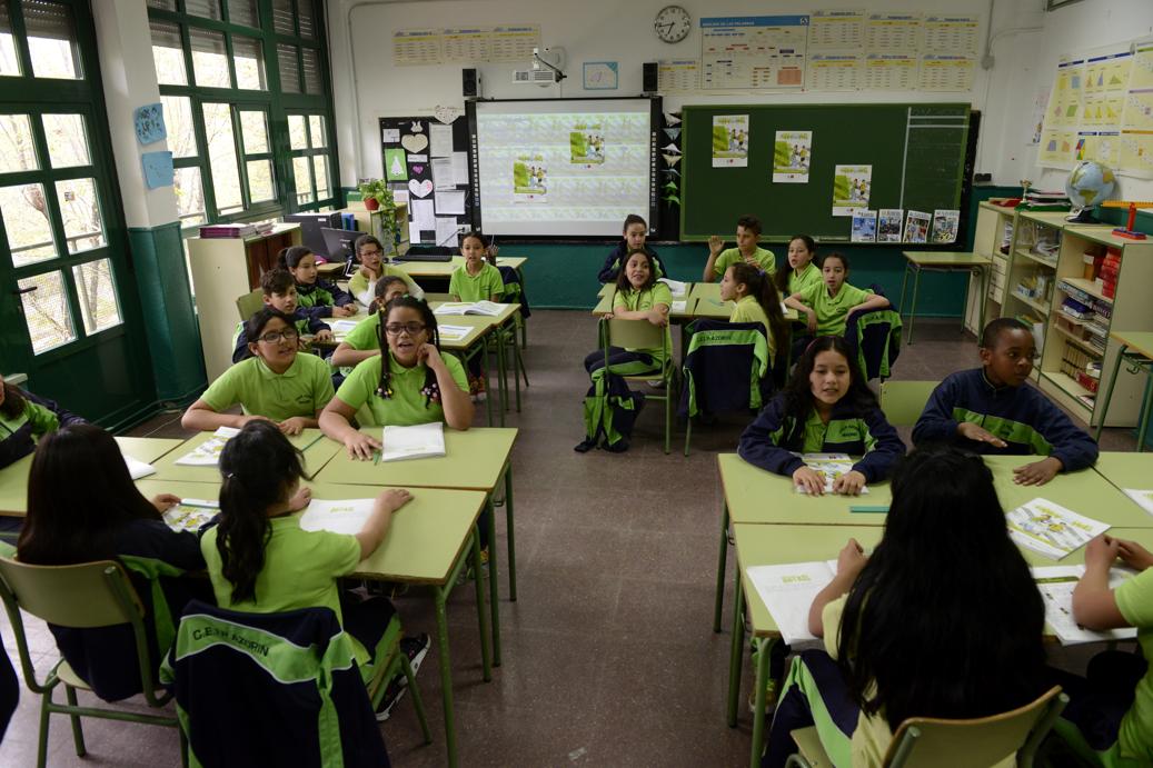 Niños en un aula de un colegio madrileño