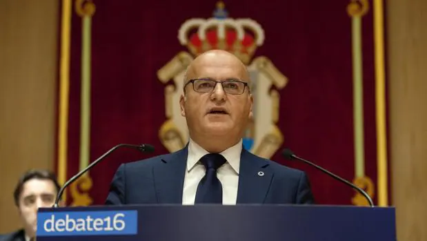 El presidente de la Diputación, Manuel Baltar, durante su intervención en el debate