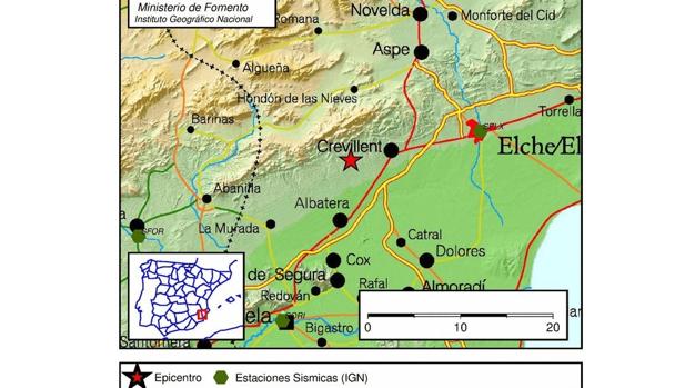 Imagen del alcance del terremoto en Alicante