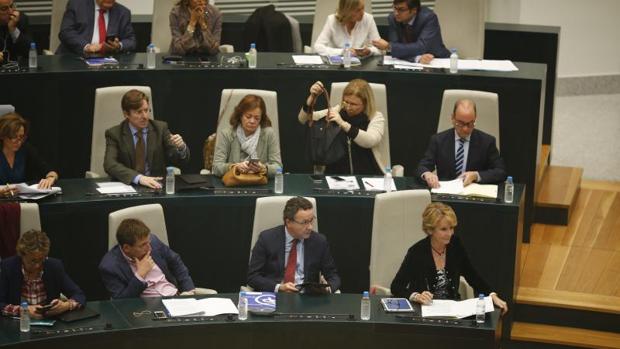 La bancada popular en el pleno del Ayuntamiento de Madrid