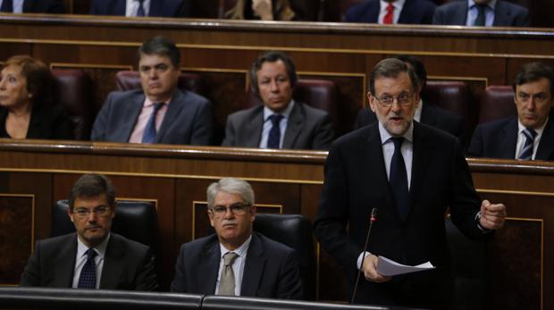 Mariano Rajoy, durante la primera sesión de control en el Congreso