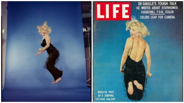 Marilyn Monroe en la sesión de fotos «jumping» de Halsman para la portada de LIFE