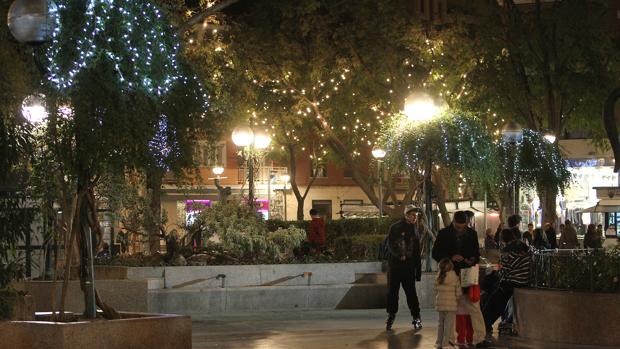 Luces navideñas en la Plaza del Pilar de Ciudad Real