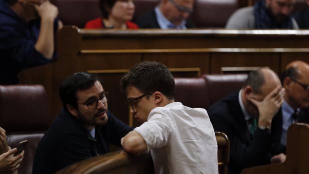 Ínigo Errejón y Alberto Garzón, en el Congreso