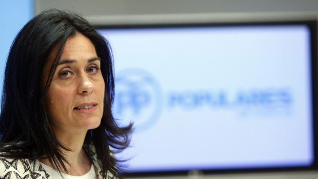 La diputada Paula Prado, en una rueda de prensa en la sede del PPdeG