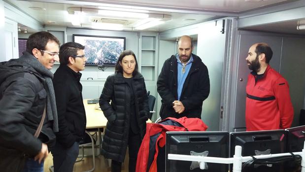 Imagen de la visita de Jorge Rodríguez al puesto de mando avanzado de Emergencias en Algemesí