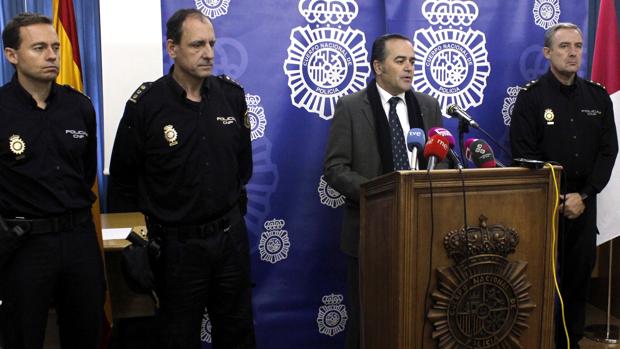 Gregorio, este martes, durante la rueda de prensa en la Jefatura Superior de Policía de Castilla-La Mancha