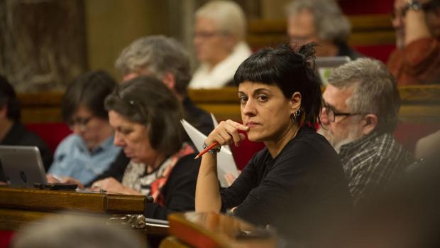 Los diputados de la CUP, ayer en e Parlament