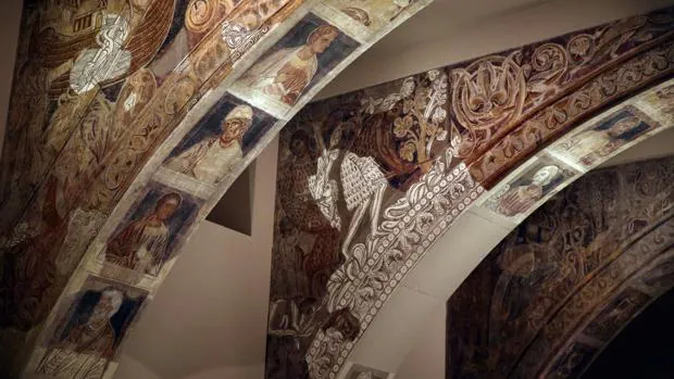 Detalle de las pinturas murales de Sijena