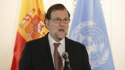 Mariano Rajoy durante la entre a Ban Ki-Moon del collar del mérito civil