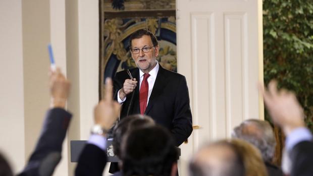 El presidente del Gobierno, Mariano Rajoy, en La Moncloa
